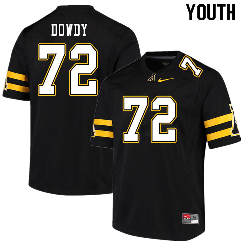 Youth #72 Larry Dowdy Appalachian State Mountaineers College Football Jerseys Sale-Black